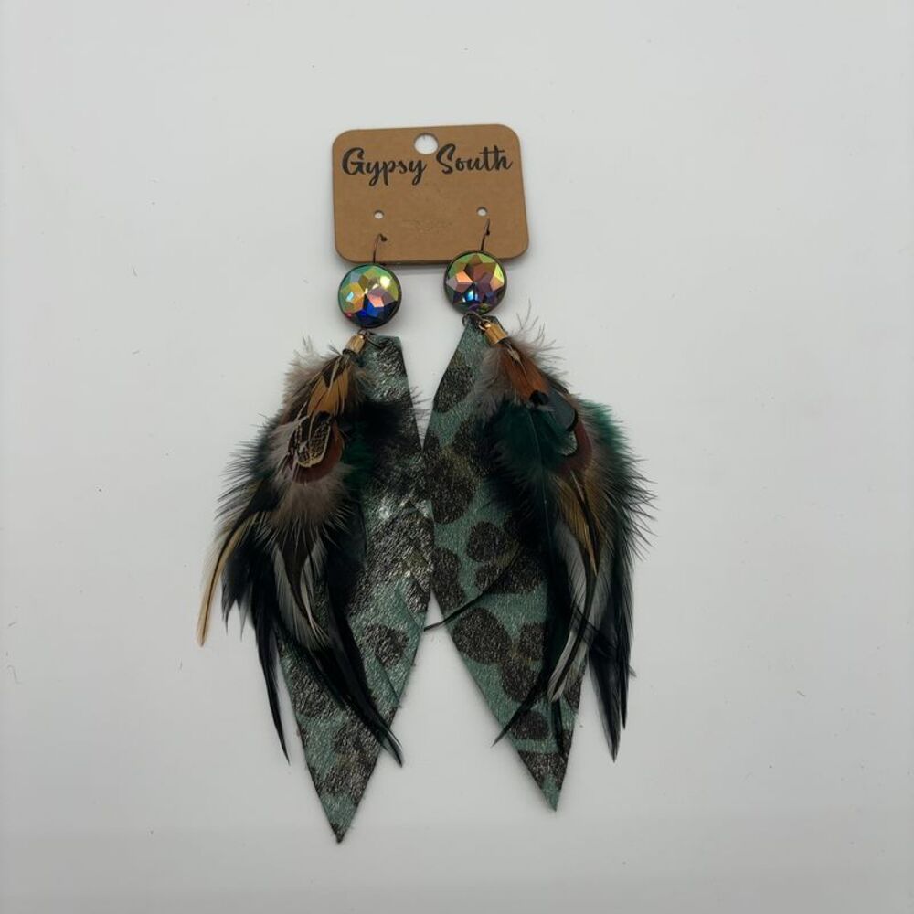 unknown brand Wild Luxe Earrings-Teal